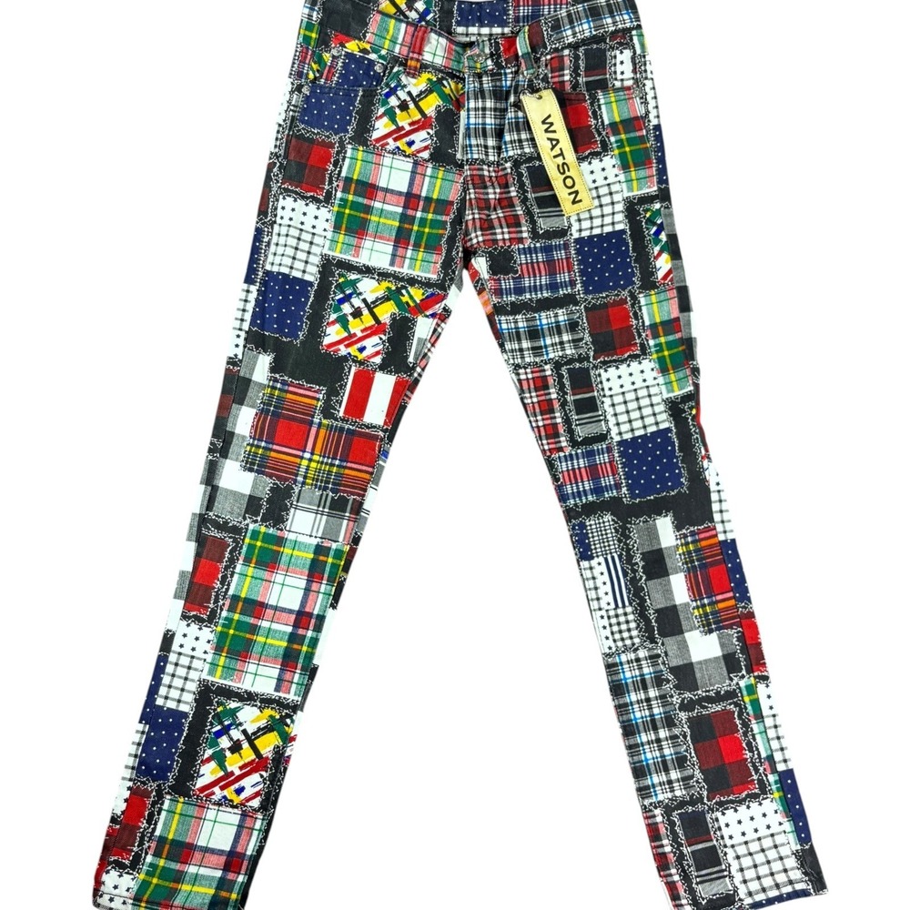 Watson Straight Fit Jeans Men 28 Multicolor‎ Denim Quilted Patchwork Streetwear